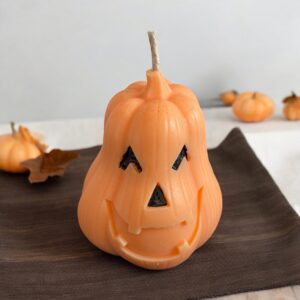 Halloween tök- kézzel készült szójagyertya 9,5x6x5,5cm