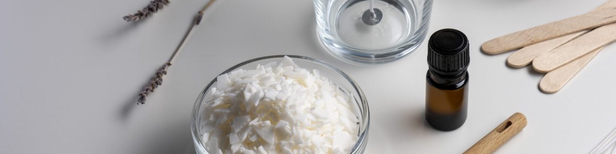 Set for crafting candle. Eco soy wax on white table. DIY candle. Hobby concept. Set for crafting candle. Eco soy wax on white table. DIY candle. Hobby concept